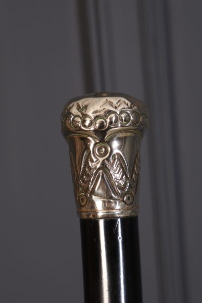 Ebony & Silver Walking Stick Cane - Image 2