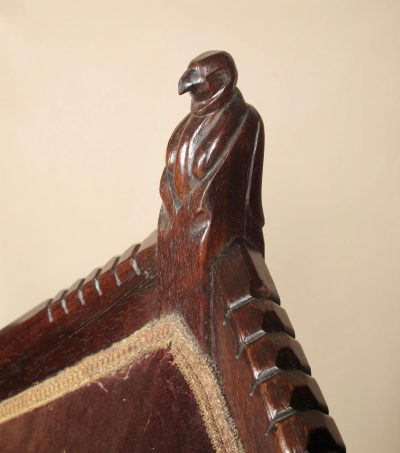 Exceptional Dutch Amsterdam School Pair Of Jati Wood Throne Arm Chairs Signed Jacques van den Bosch - Image 2