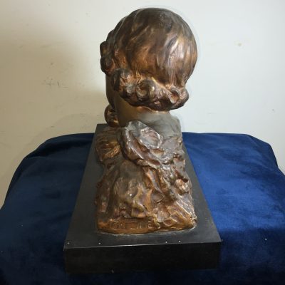 MOTHER & CHILD BRONZE ON MARBLE FRENCH 19TH CENTURY ART NOUVEA - Image 7