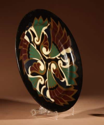 Amsterdam School Very Rare Hand Painted Brass Charger Circa 1900-20 - Image 4