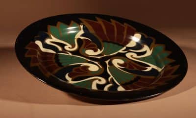 Amsterdam School Very Rare Hand Painted Brass Charger Circa 1900-20 - Image 3
