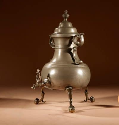 Rare Dutch Pewter And bronze “Kraantjeskan” (Samovar / Coffee / Tea Urn) Circa 1750. - Image 8