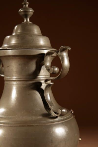 Rare Dutch Pewter And bronze “Kraantjeskan” (Samovar / Coffee / Tea Urn) Circa 1750. - Image 11