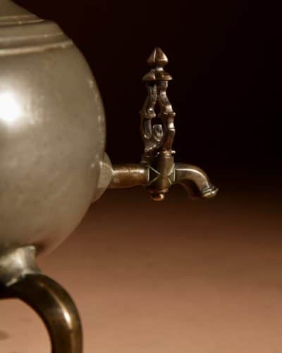 Rare Dutch Pewter And bronze “Kraantjeskan” (Samovar / Coffee / Tea Urn) Circa 1750. - Image 13