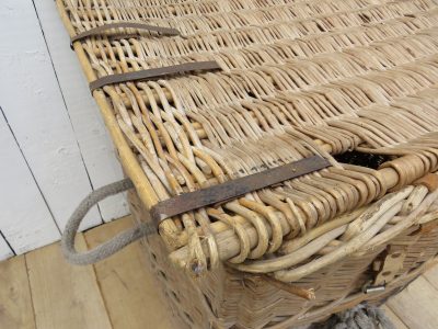 1920's English Wicker Laundry Basket - Image 4