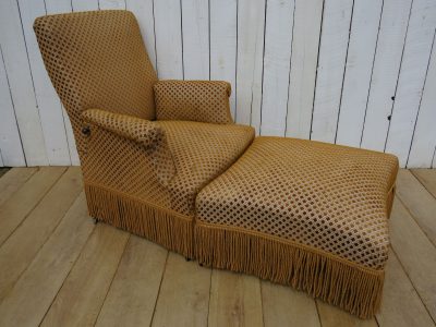 Antique French Napoleon III Armchair & Stool - Image 6