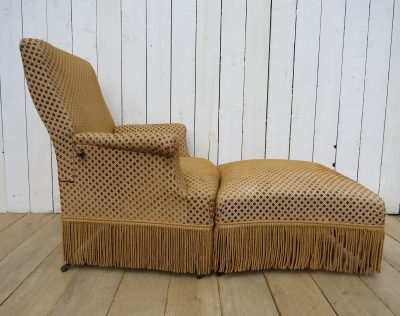 Antique French Napoleon III Armchair & Stool - Image 14