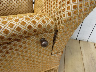 Antique French Napoleon III Armchair & Stool - Image 12
