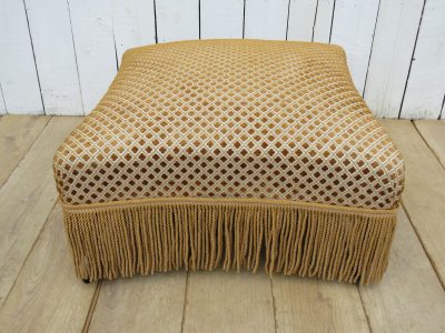 Antique French Napoleon III Armchair & Stool - Image 4