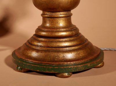 A Pair Of Very Decorative Italian Renaissance Style Turned And Carved Gilded Wooden Standard Lamps. - Image 6