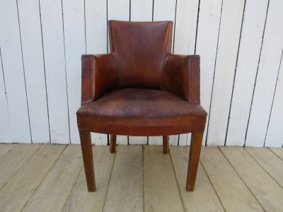 Art Deco French Leather Bridge Chair - Image 2