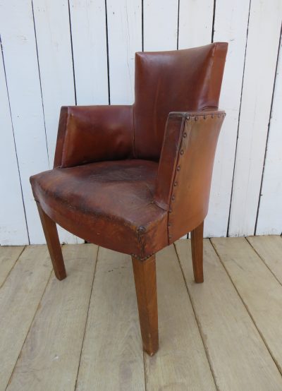 Art Deco French Leather Bridge Chair - Image 12