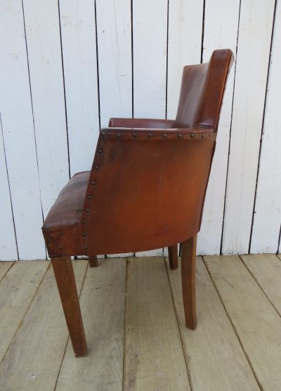 Art Deco French Leather Bridge Chair - Image 7