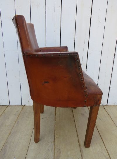 Art Deco French Leather Bridge Chair - Image 5