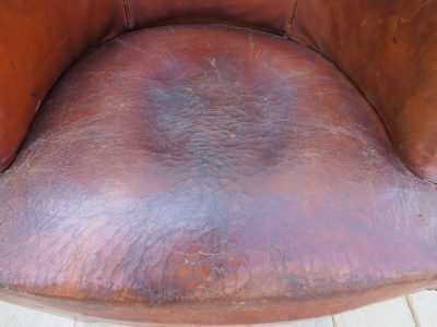 Art Deco French Leather Bridge Chair - Image 4
