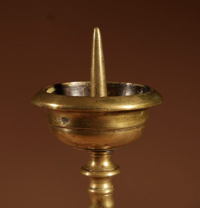A Real Pair Of Original Southern Netherlands (Flemish) Brass Pricket Candle Sticks Circa 1680. - Image 8