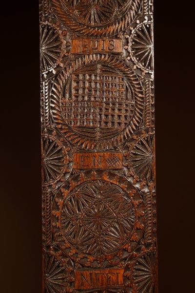 Wedding Love Gift Very Fine Chip Carved Oak Dutch mangling Board 18th/19th Century. - Image 3