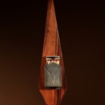 A Very Stylish Amsterdam School Madagascar Ebony Veneer And White metal Match box Holder. matches Antique Collectibles