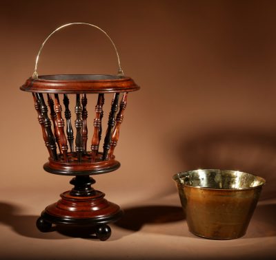A Beautiful Walnut And Ebonised Tea Stove Bucket/Peat Bucket Planter/Jardinière. - Image 9