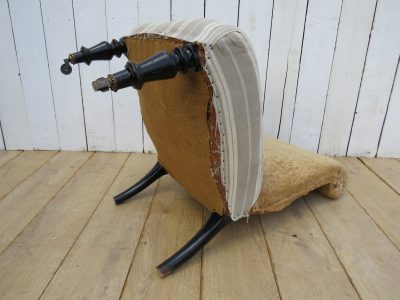 Antique French Scroll Top Napoleon III Slipper Chair - Image 7