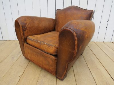 1940's French Leather Club Chair - Image 12