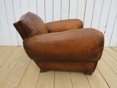 1940's French Leather Club Chair - Image 5