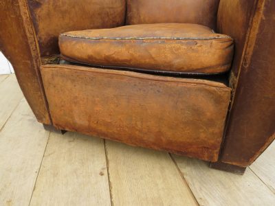 1940's French Leather Club Chair - Image 8