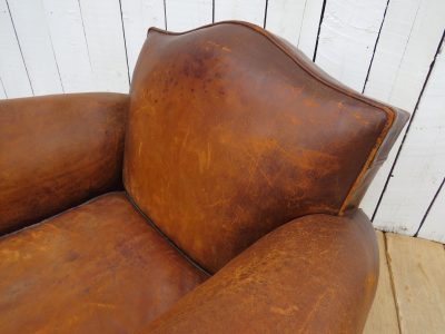 1940's French Leather Club Chair - Image 9