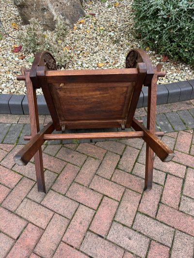 Glastonbury Carved Oak Armchair c1880 - Image 3