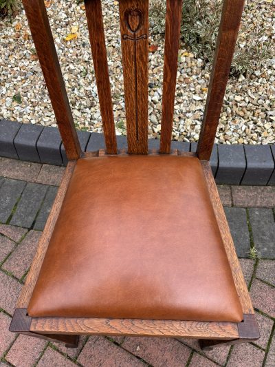 Set of Six Arts & Crafts Dining Chairs - Image 9