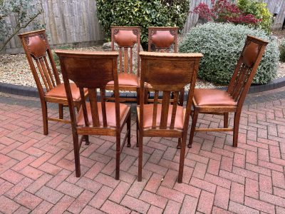 Set of Six Arts & Crafts Dining Chairs - Image 5