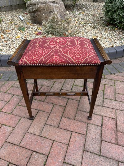 Arts & Crafts Walnut Piano Stool