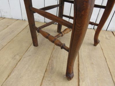 Set Of Six French Oak & Rush Seated Dining Chairs - Image 9
