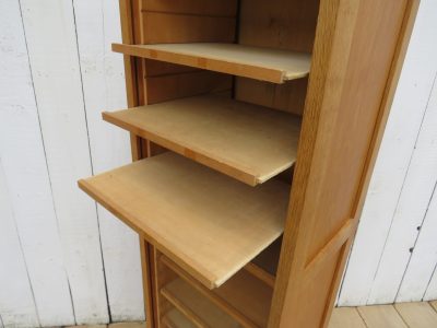 French Oak Tambour Front Filing Cabinet - Image 8