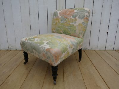 Antique French Napoleon III Chauffeuse Slipper Chair - Image 8