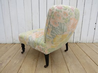 Antique French Napoleon III Chauffeuse Slipper Chair - Image 3