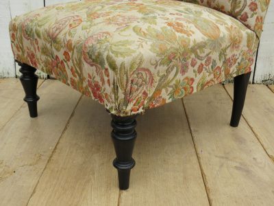 Antique French Scroll Top Napoleon III Slipper Chair - Image 4