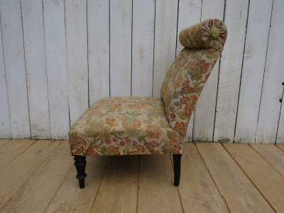Antique French Scroll Top Napoleon III Slipper Chair - Image 5