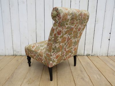 Antique French Scroll Top Napoleon III Slipper Chair - Image 3