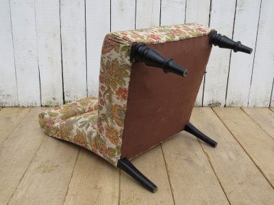 Antique French Scroll Top Napoleon III Slipper Chair - Image 7