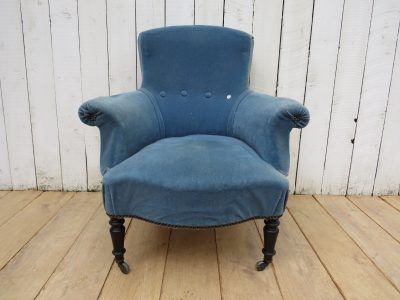 Antique French Napoleon III Tub Armchair - Image 2