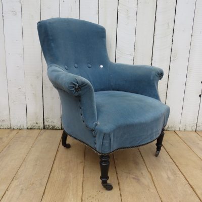 Antique French Napoleon III Tub Armchair