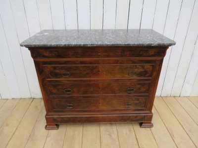 Antique French Marble Top Chest Of Drawers - Image 8