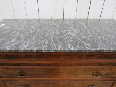 Antique French Marble Top Chest Of Drawers - Image 6