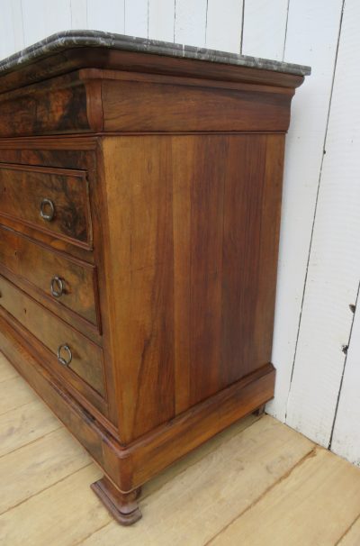 Antique French Marble Top Chest Of Drawers - Image 7