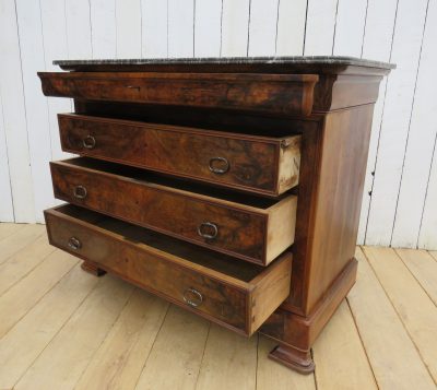 Antique French Marble Top Chest Of Drawers - Image 3
