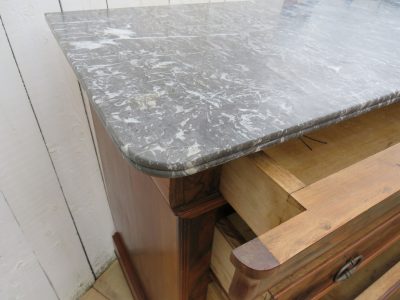 Antique French Marble Top Chest Of Drawers - Image 9