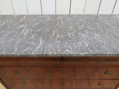 Antique French Marble Top Chest Of Drawers - Image 6