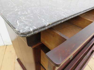 Antique French Marble Top Chest Of Drawers - Image 9