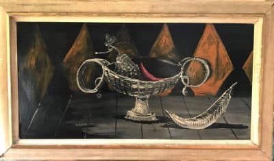 Original oil on board. Unsigned Circa 1950. 24" x 28" plus frame.